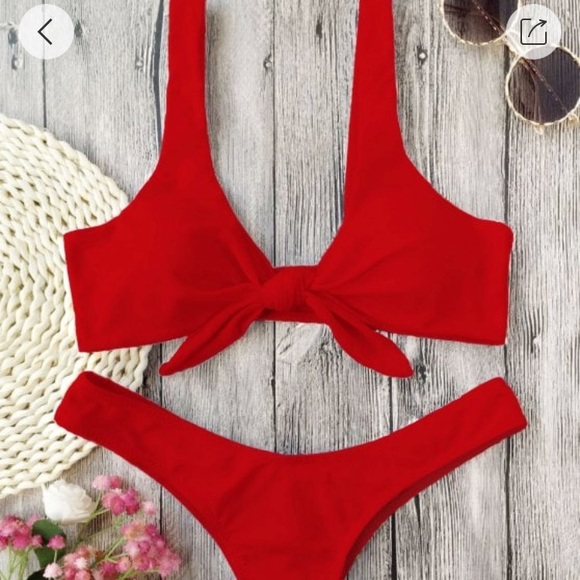 red tie bikini